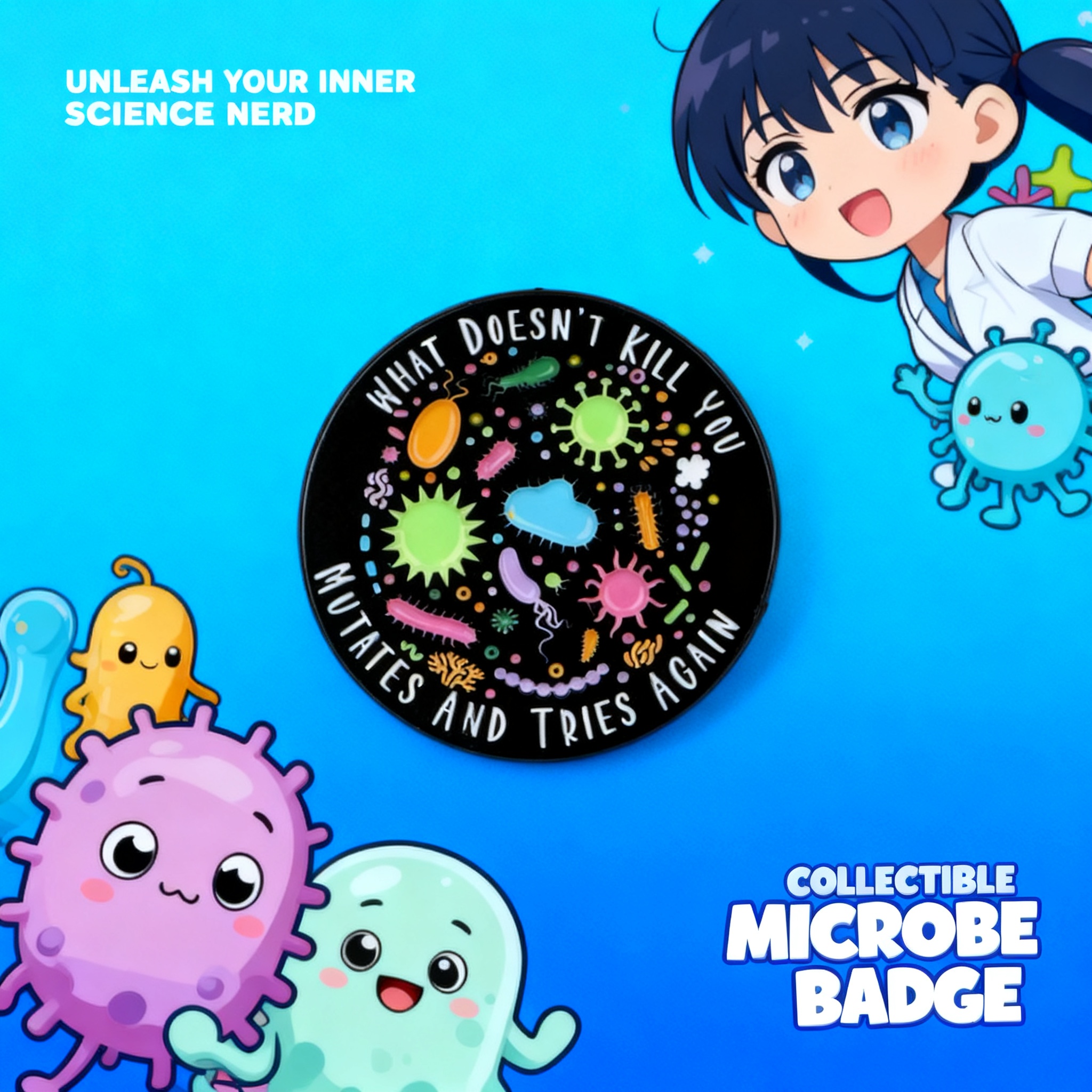Science Toy - Bacterial Enamel Pin Nurse Doctor Badge