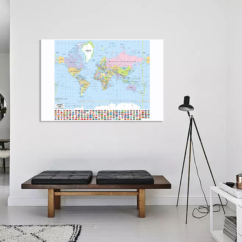 Star Map Poster - The World Map with National Flags