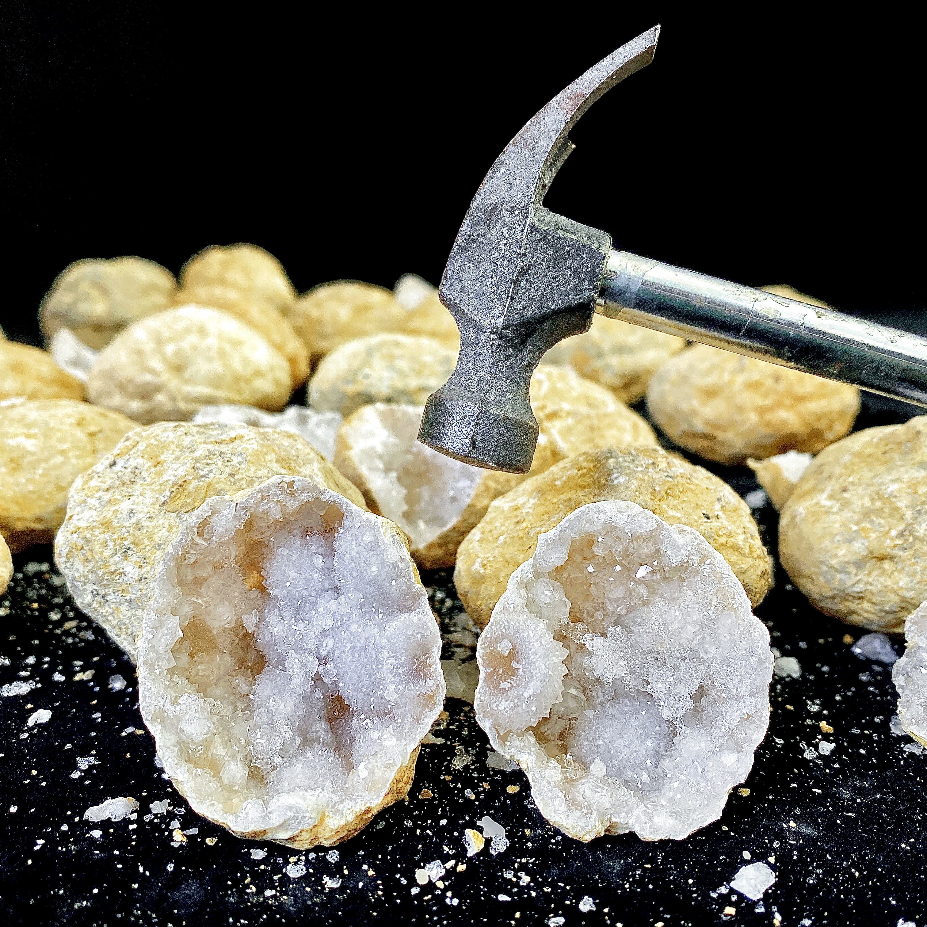 Random 1PC Unopened Natural Ag - مراجعة Geode Crystal Break وسعره