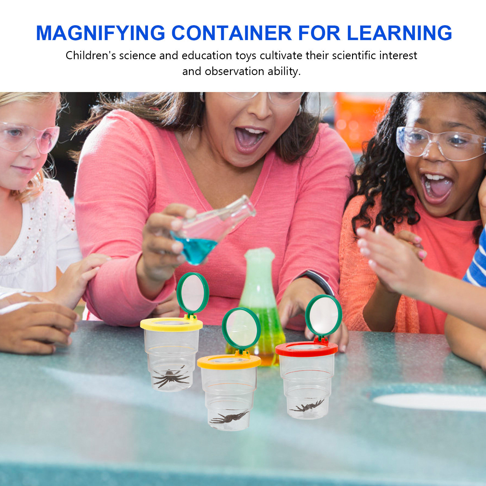 3Pcs Student Magnifying Observ - مراجعة Science Toy وسعره