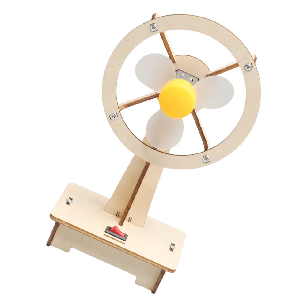 1Set Wooden Fan DIY Assembly M - مراجعة Science Experiment وسعره