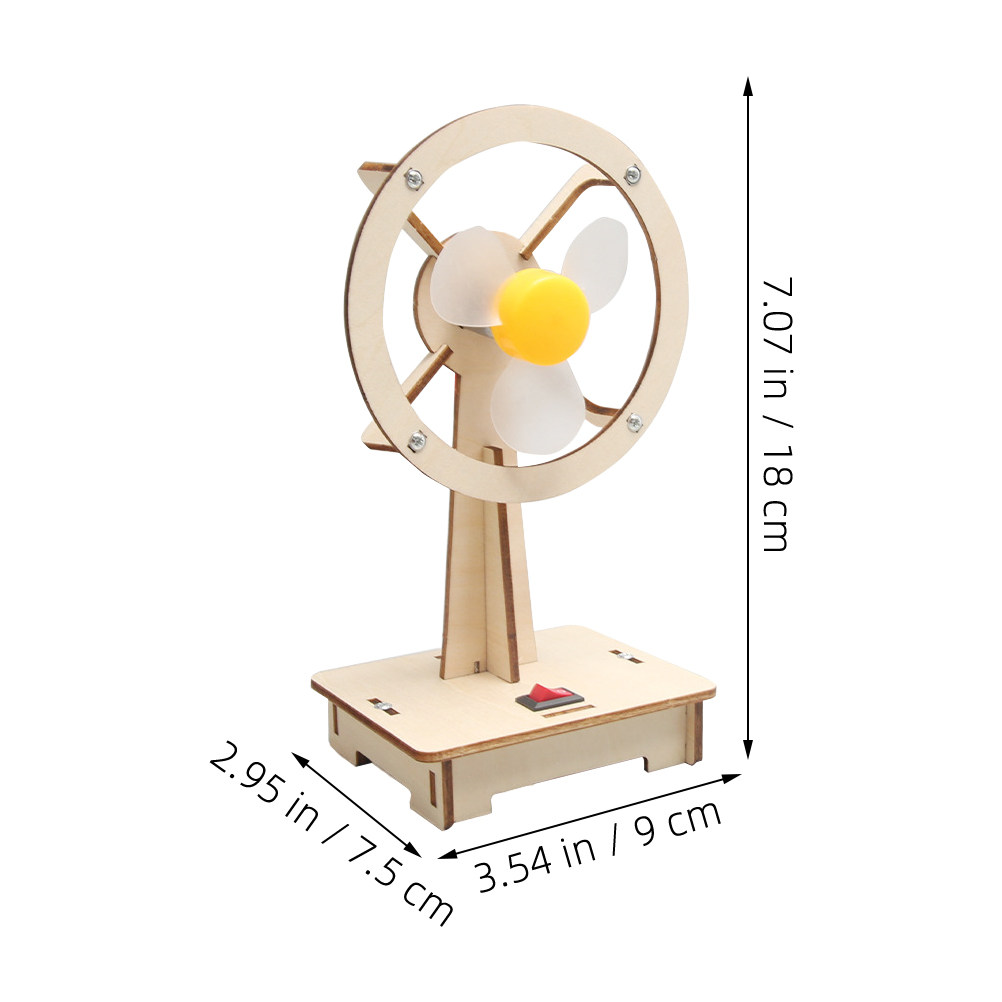 1Set Wooden Fan DIY Assembly M - مراجعة Science Experiment وسعره