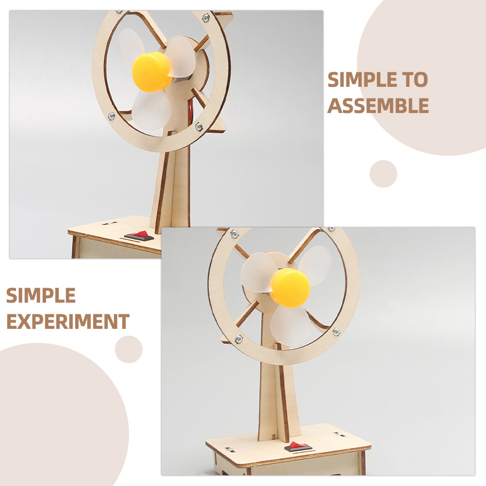 1Set Wooden Fan DIY Assembly M - مراجعة Science Experiment وسعره