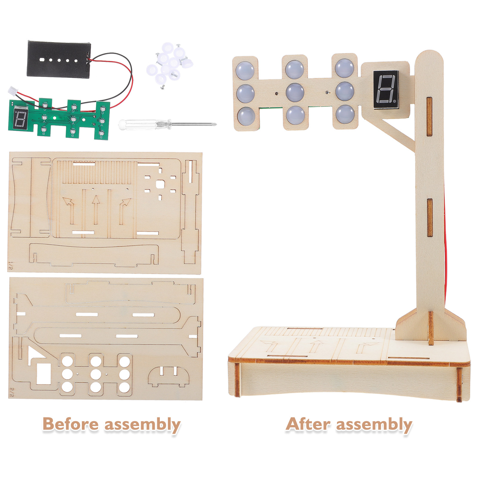 1Set DIY Traffic Signal Light  - مراجعة Science Project Diy وسعره