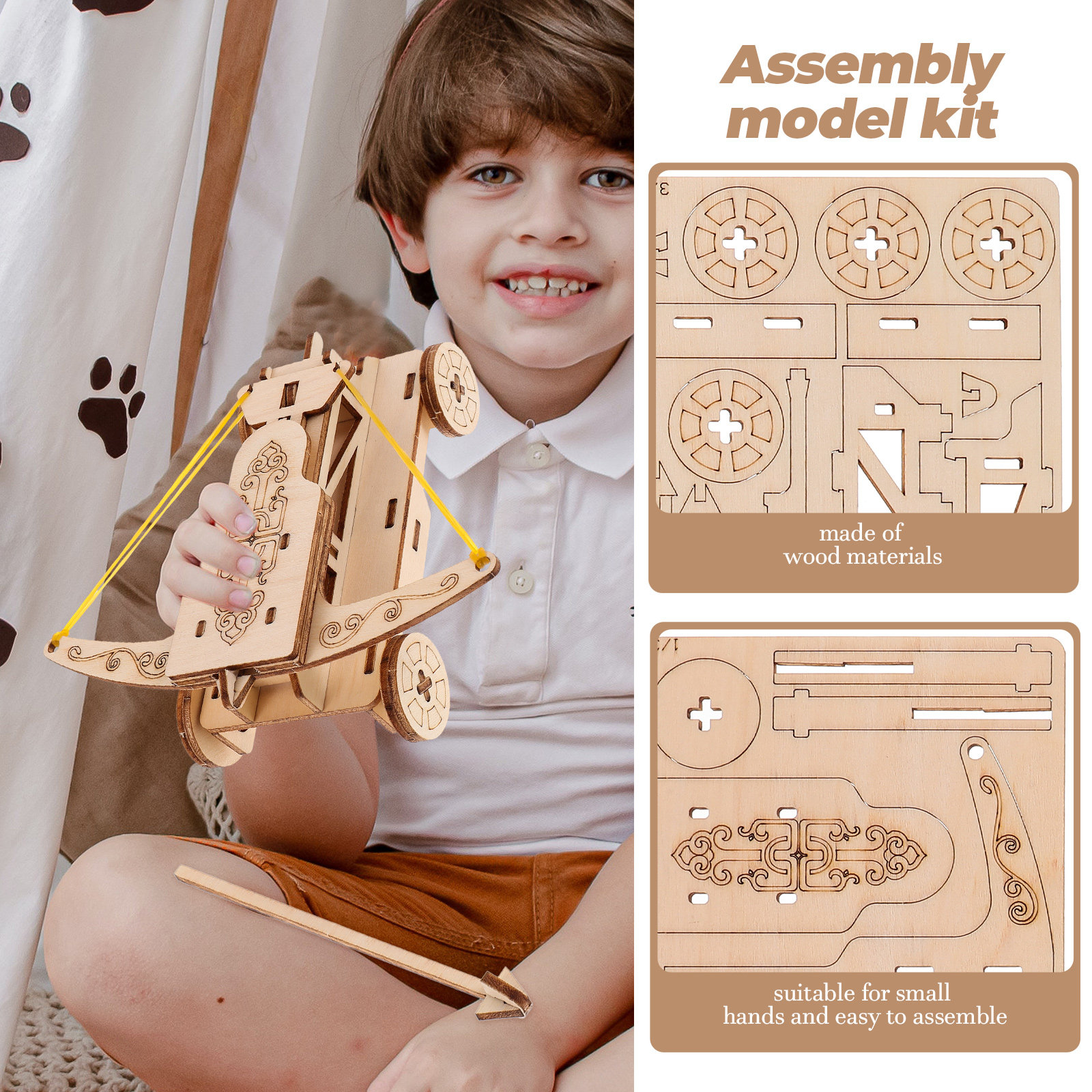 1Set Wooden Catapult Chariot D - مراجعة Science Toy وسعره