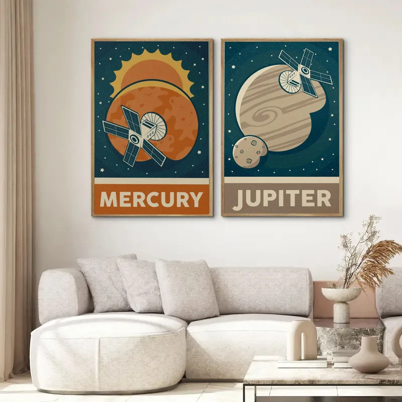 1pc Retro Solar System Planet  - مراجعة Star Map Poster وسعره