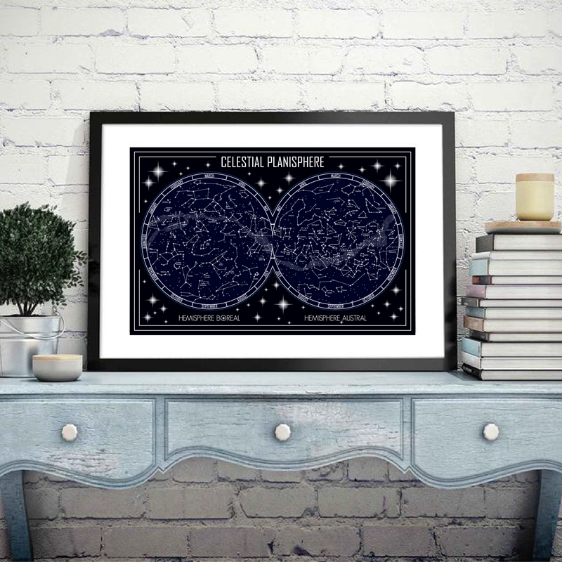 Celestial Planisphere Map Canv - مراجعة Star Map Poster وسعره