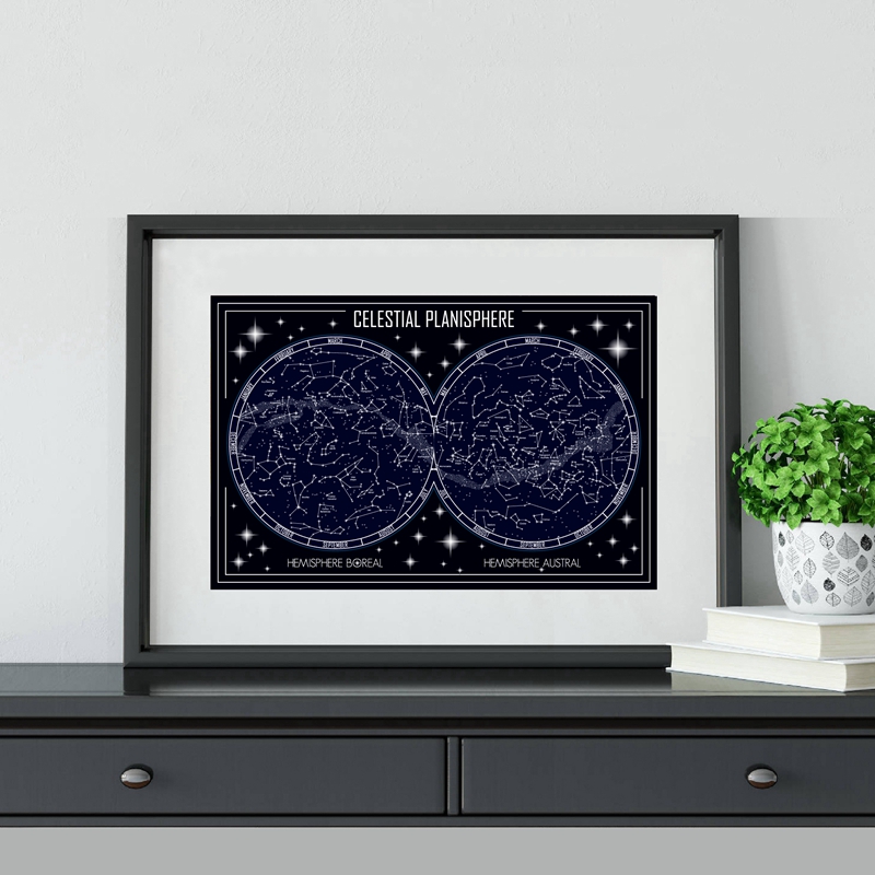 Celestial Planisphere Map Canv - مراجعة Star Map Poster وسعره